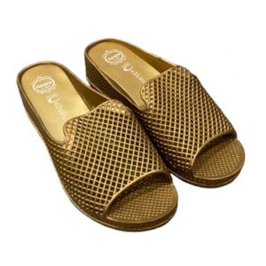 Jeffrey Campbell Havana Last Fling 2 Wedge Gold Size 9